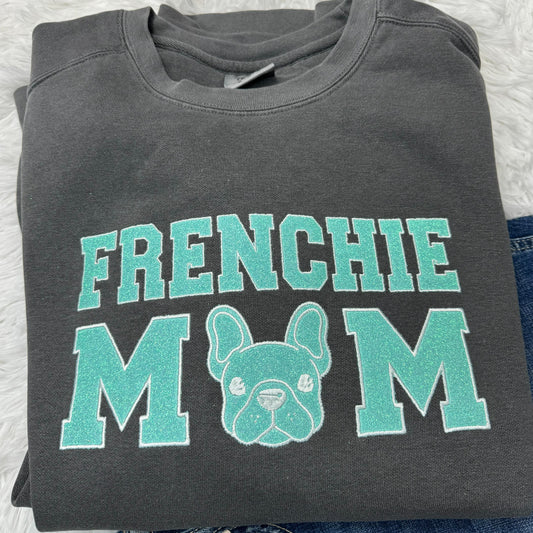 Frrenchie Mom Glow in the Dark Glitter Embroidery