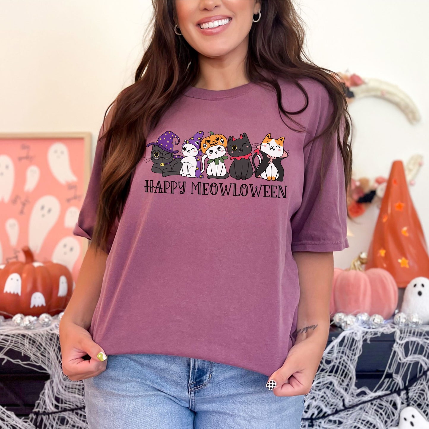 Happy Meowloween Cats Tee