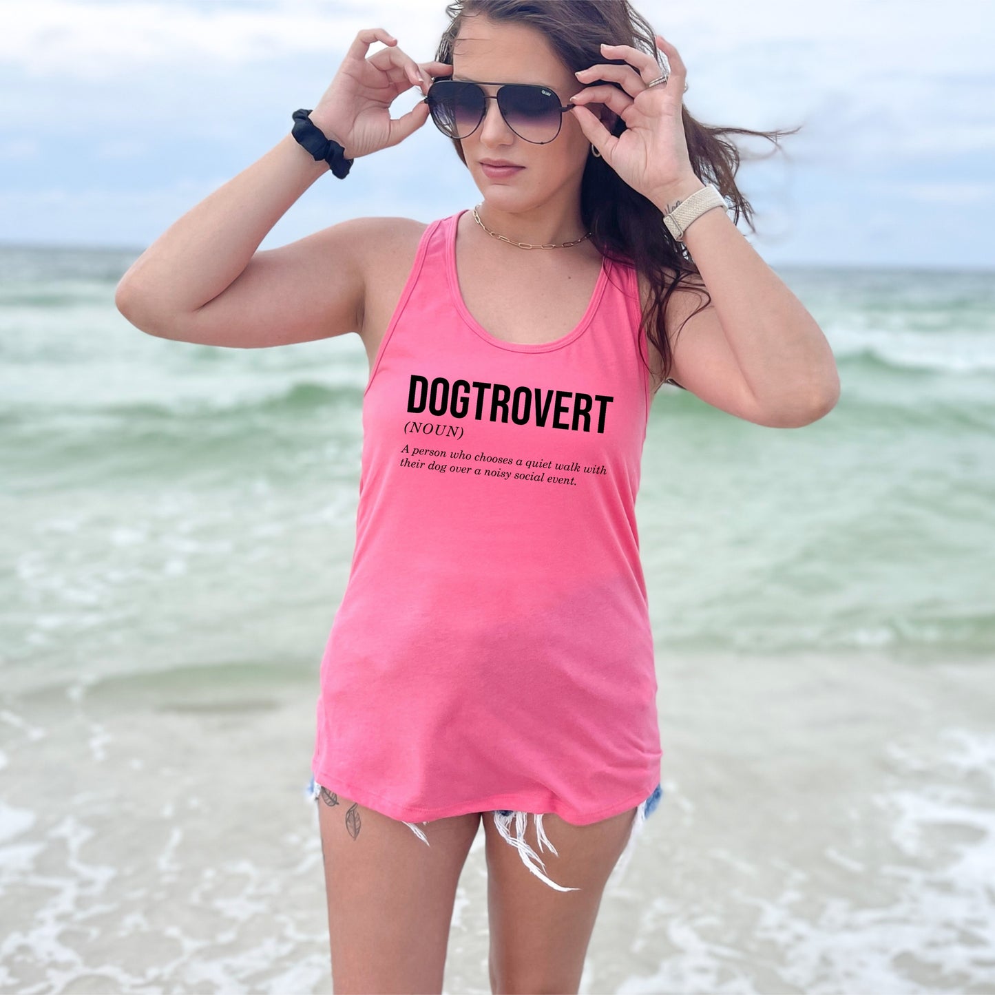 Dogtrovert Definition Racerback Tank
