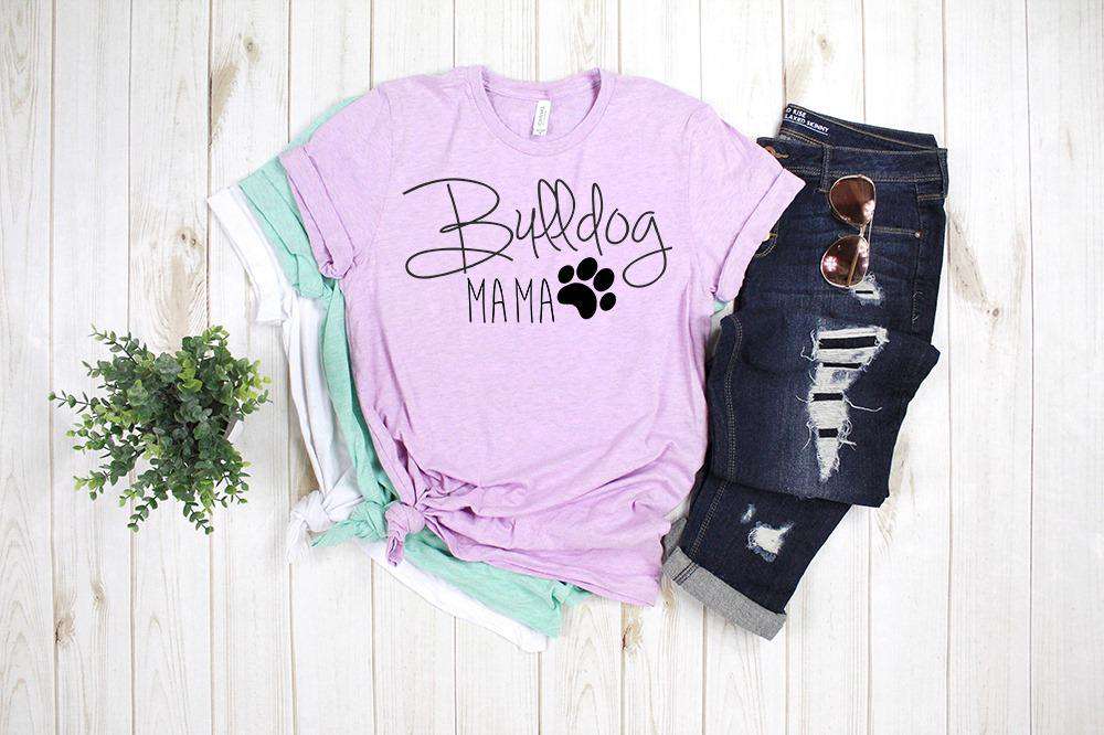 bulldog mama printed on a shirt