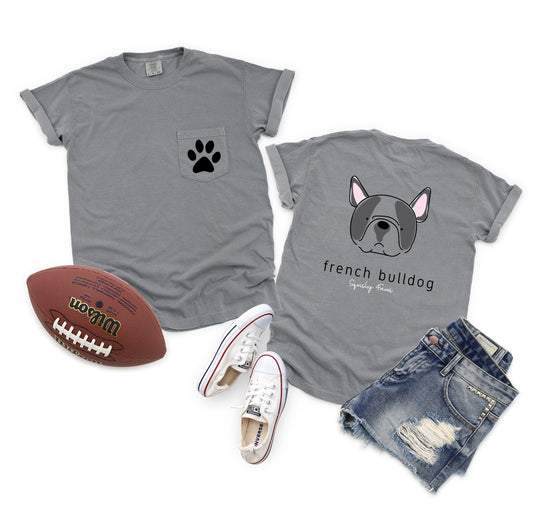 French Bulldog Face Paw Pocket Tee
