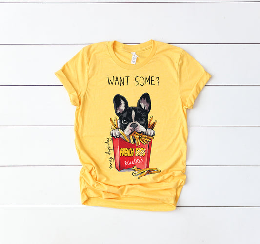 French Fries black and white Frenchie