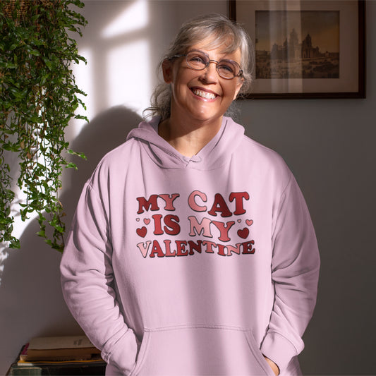 My Cat is my Valentine Hoodie