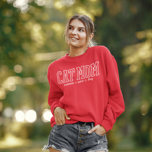 Cat Mom Custom Name Sweatshirt