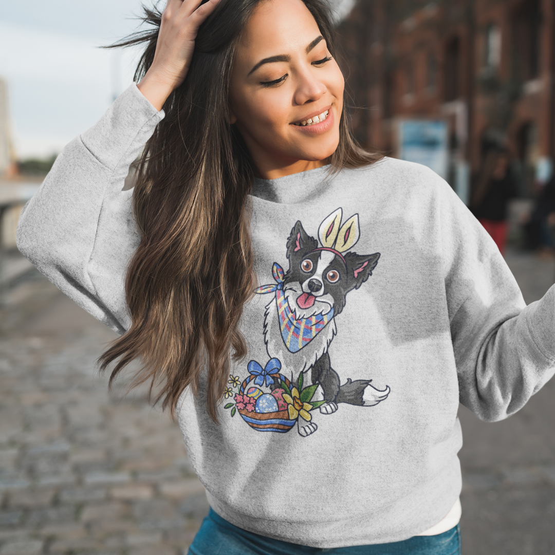 Cartoon Dog Easter Bunny Crewneck