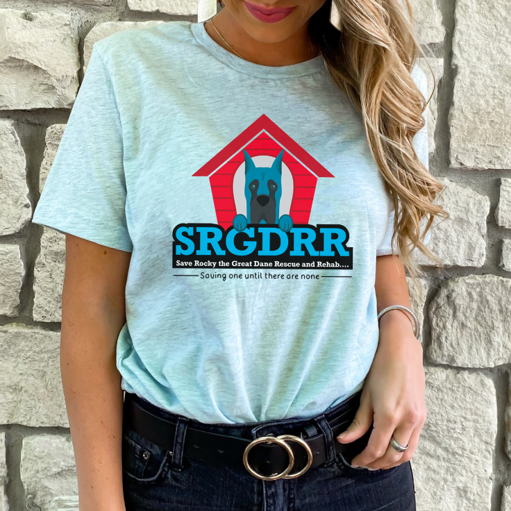 Save Rocky The Great Dane Rescue and Rehab Front Print Logo