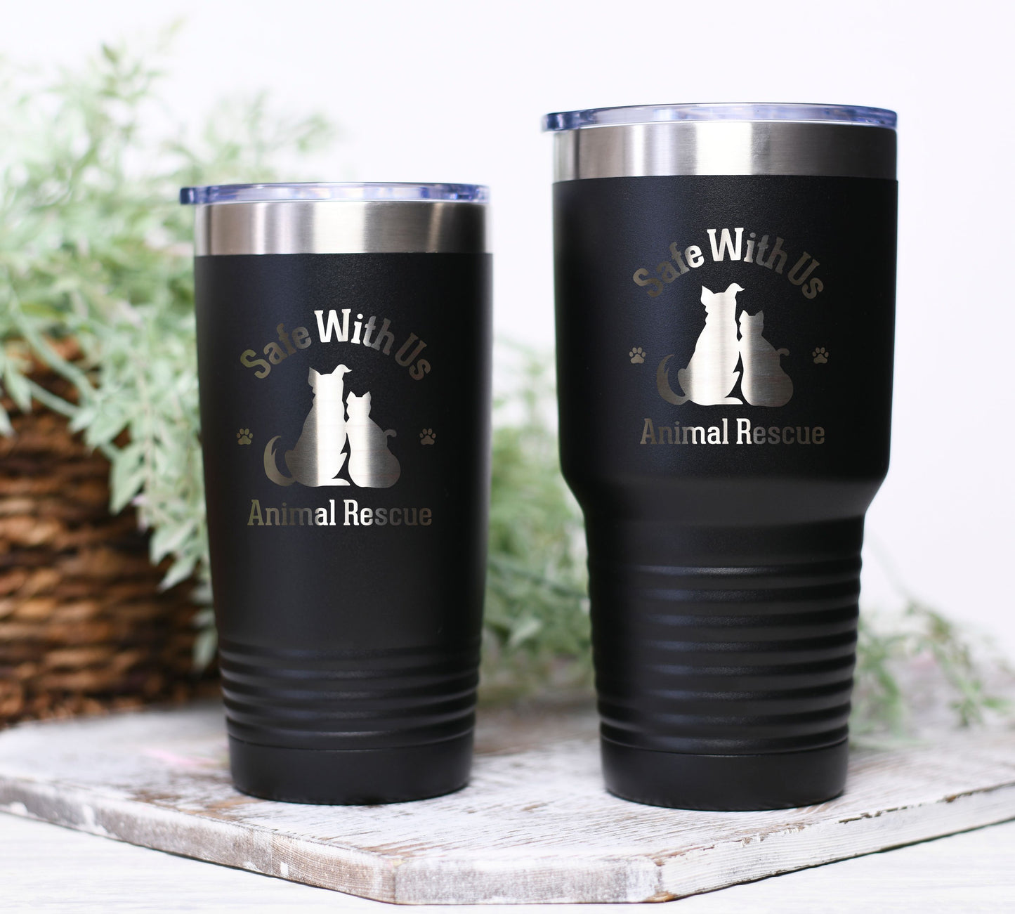 Safe With Us Animal Rescue Logo Tumbler