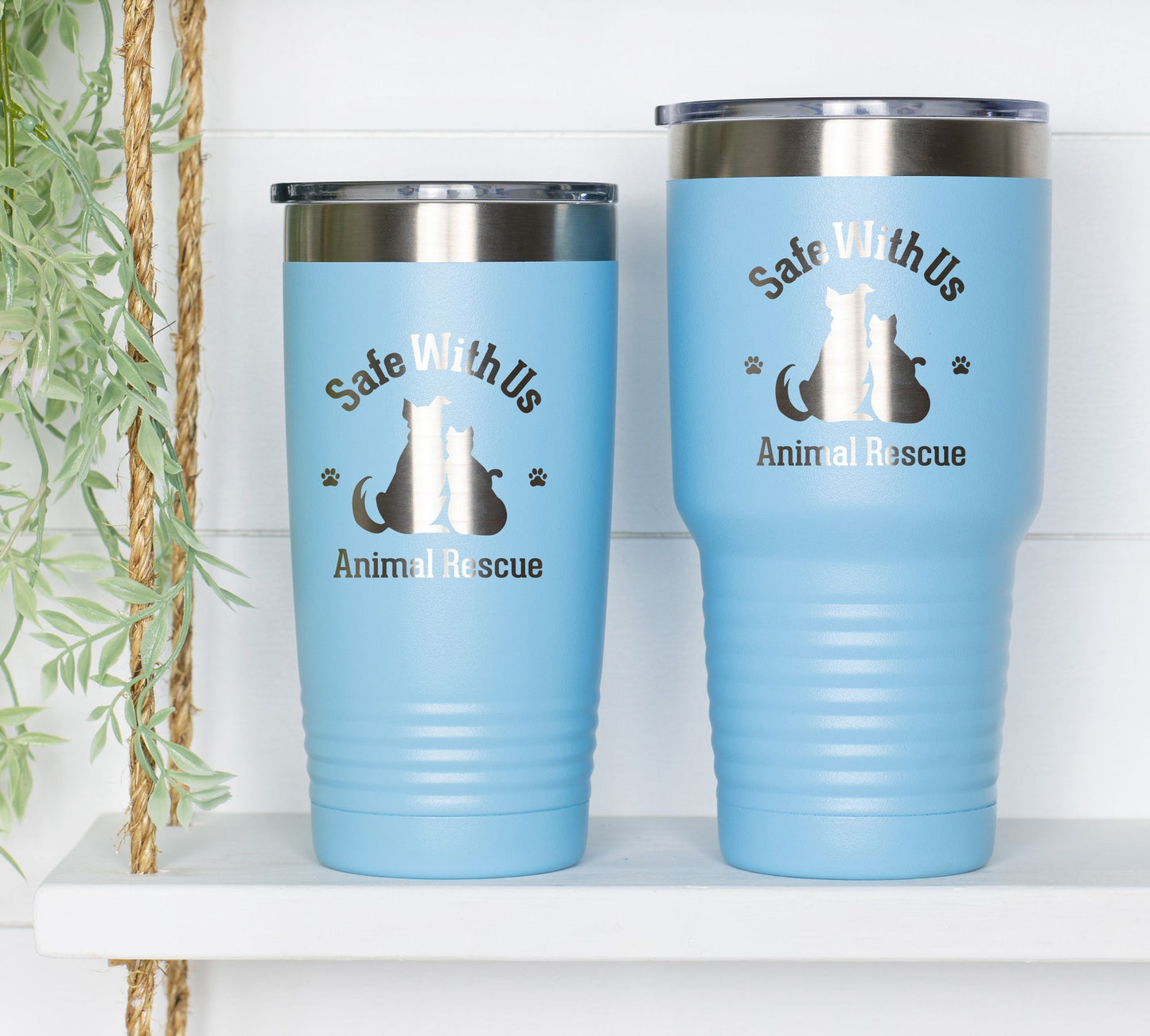 Safe With Us Animal Rescue Logo Tumbler