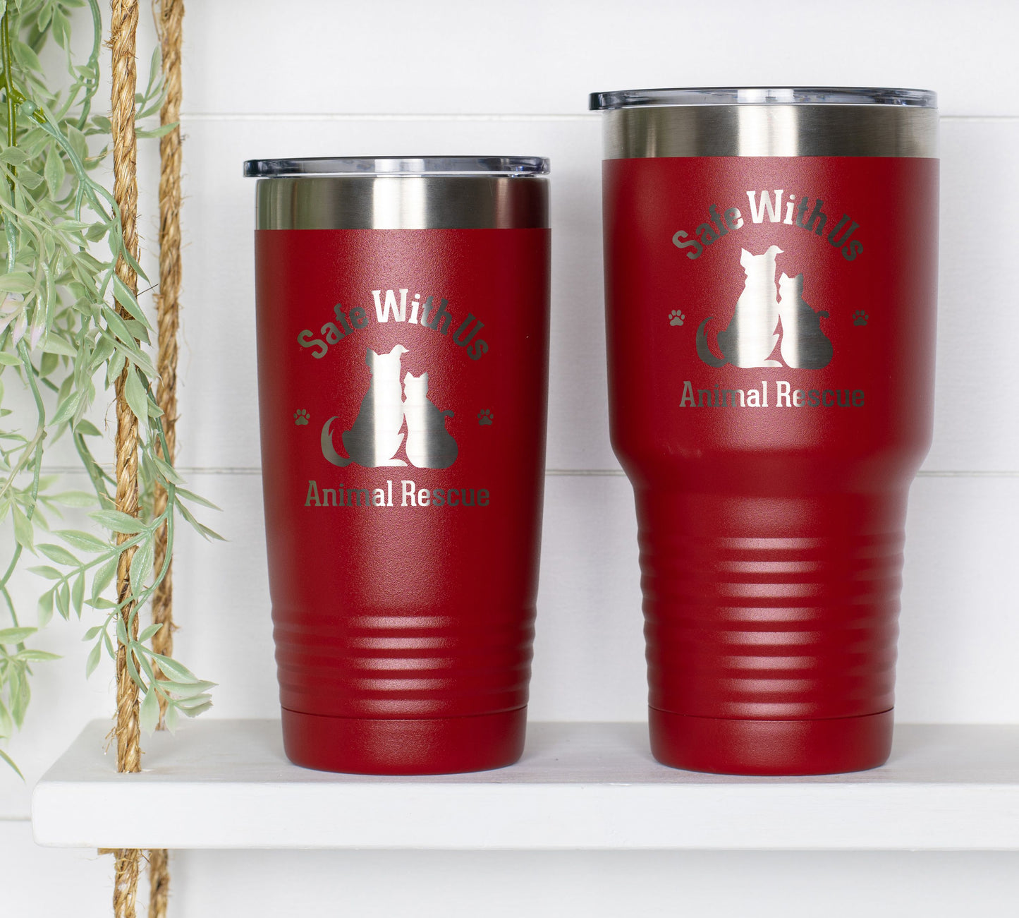 Safe With Us Animal Rescue Logo Tumbler