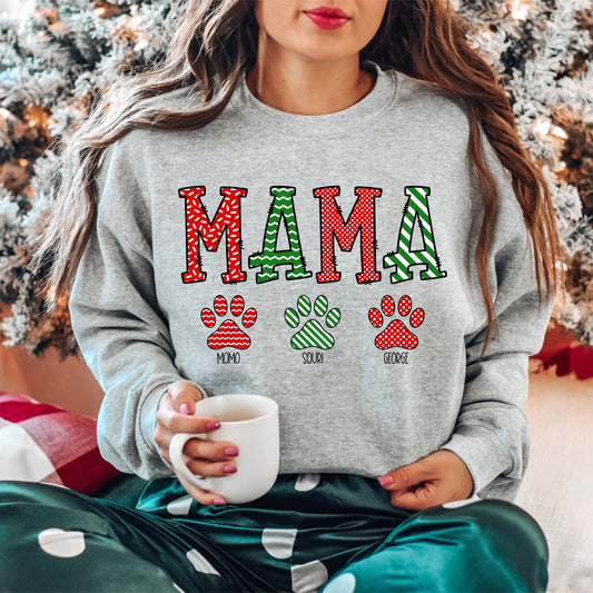 Christmas Mama Custom Paw Sweatshirt