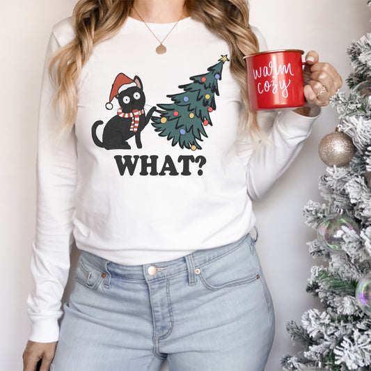 Cat Christmas Tree Long Sleeve