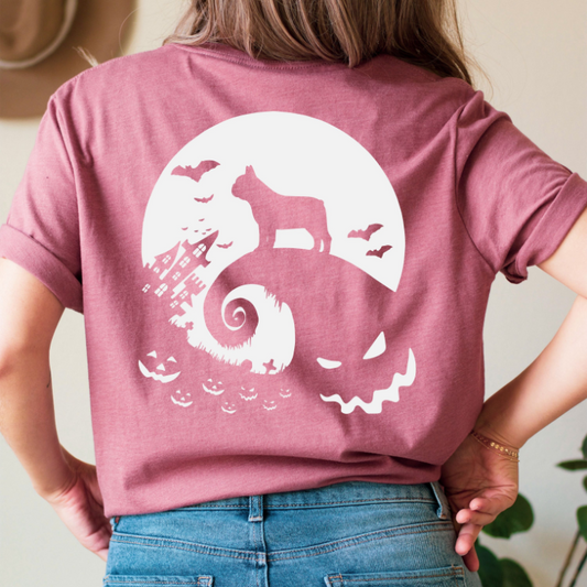 French Bulldog Halloween Moon Tee