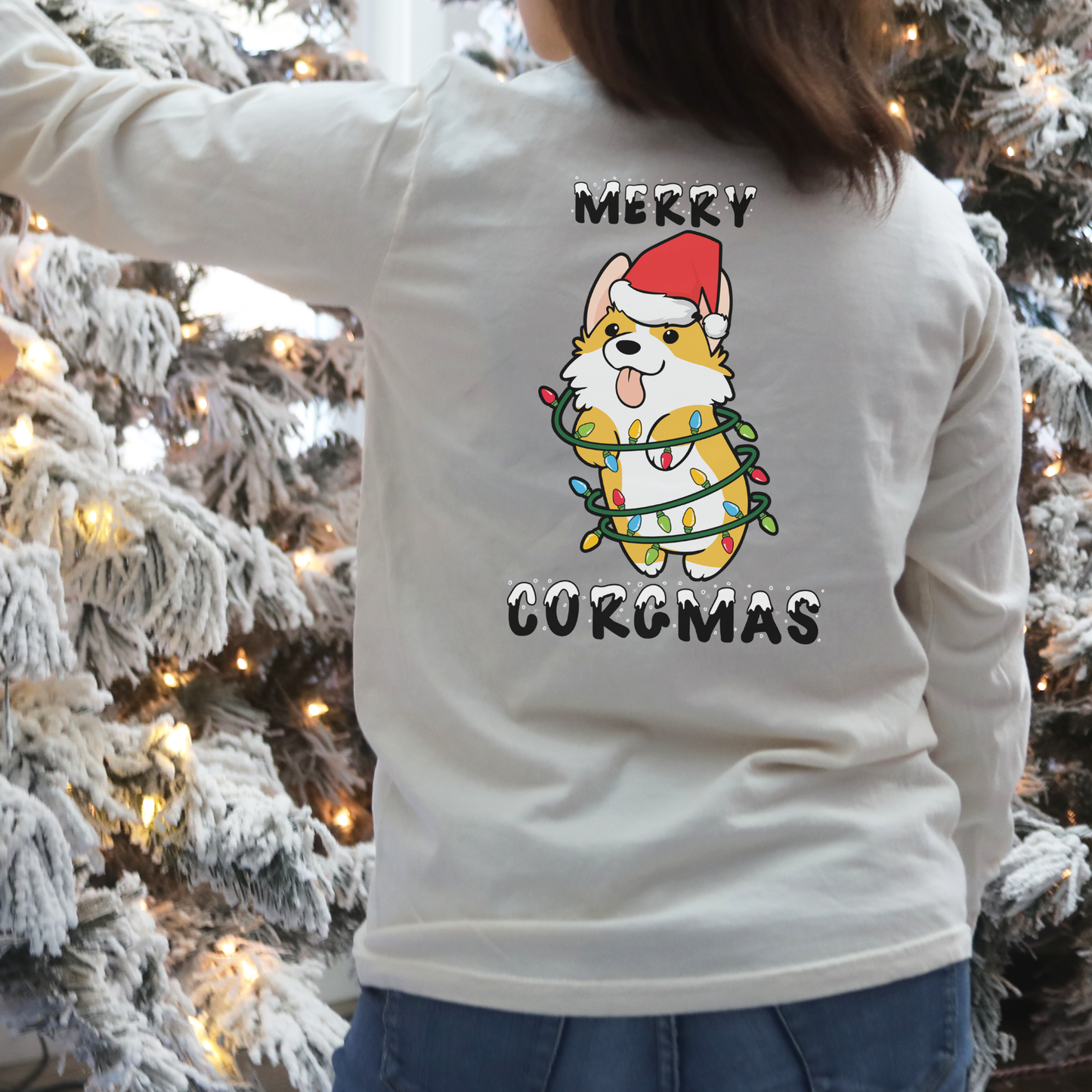 Merry Corgmas Lights Long Sleeve Shirt