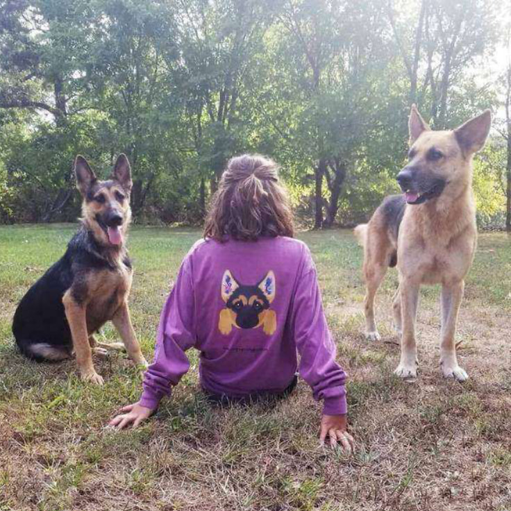 Berry Cute German Shepherd Flowered Ears Shirt