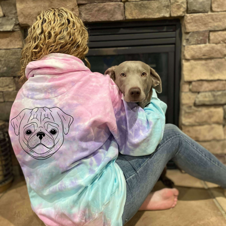 Pug TieDye Fleece Hoodie