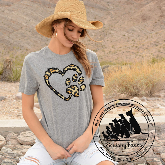 Leopard Pawprint Heart Made with Dogs In mind