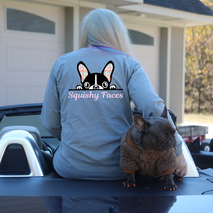 Plaid French Bulldog Classic Long Sleeve Shirt