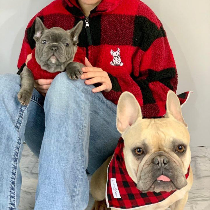 Red Plaid Sherpa 1/4 Zip Jacket