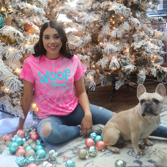 Woof Means I Love You In Dog Tie Dye Shirt