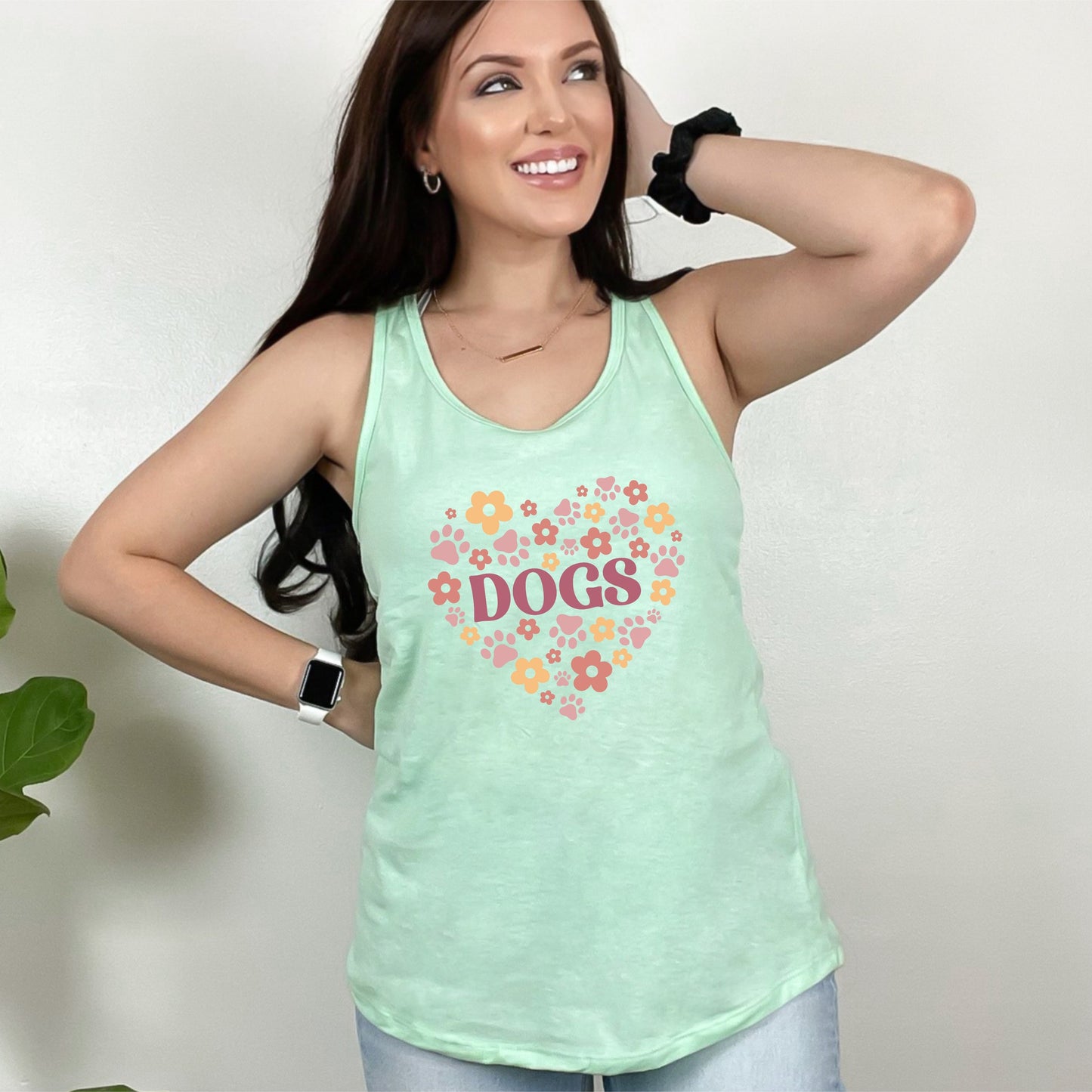 Dogs Hearts Paws Racerback Tank