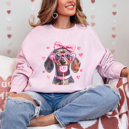 Short Hair Dachshund Valentine Lolli Pop