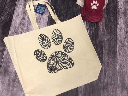 Beach Bag With Paw Print On It