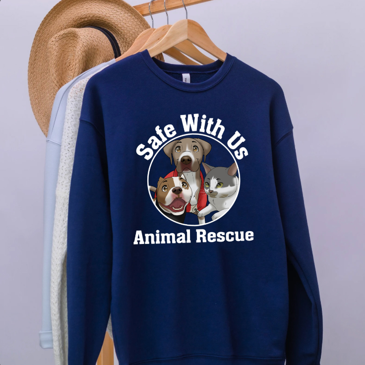 Safe With Us Animal Rescue Cartoon Circle Sweatshirt