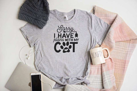 Sorry I Have Plans With My Cat Cat Lover T-Shirt