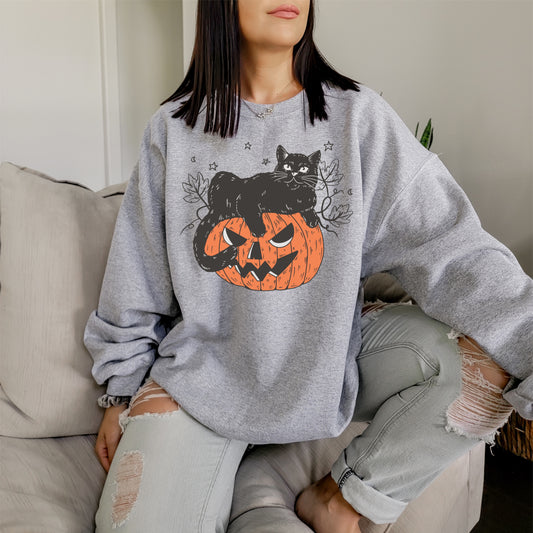 Black Cat Pumpkin Sweatshirt