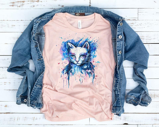 Watercolor Cat Lover T-Shirt