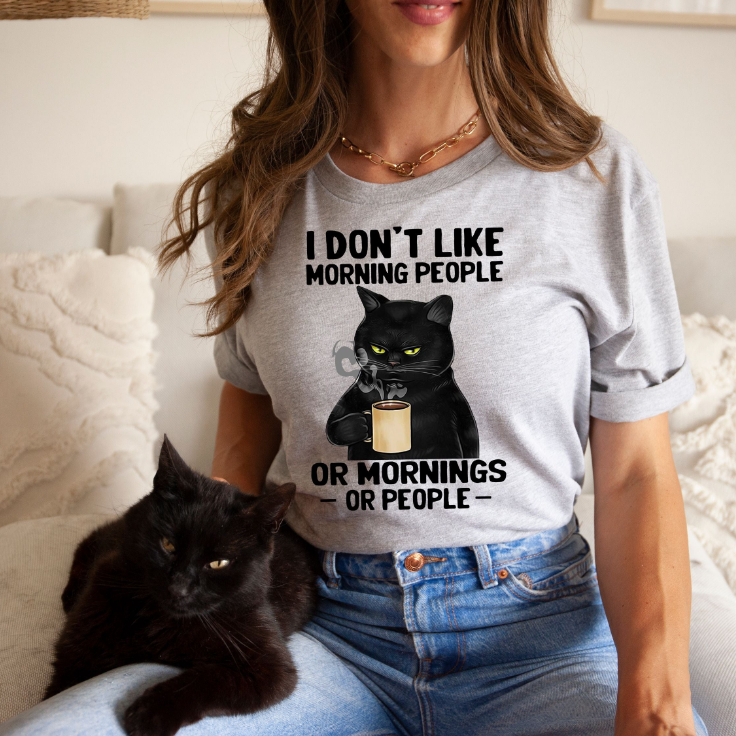 Cat Mornings or People Tee