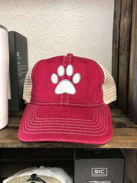 dog paw trucker hat