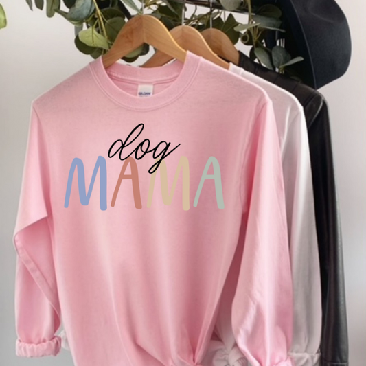 Dog Mama Color Long Sleeve Shirt