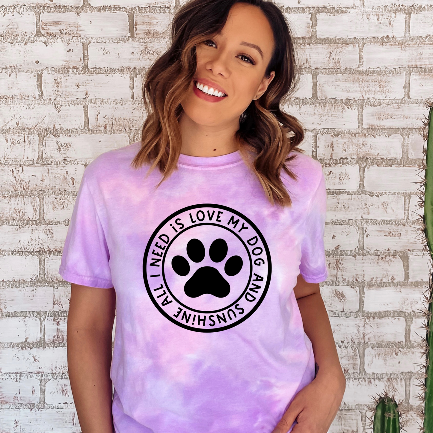 All I Need is my dog and sunshine Mystery tie dye